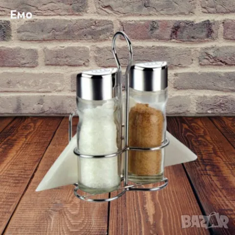 Комплект оливерник - Bohmann BH 7803, за сол и пипер, поставка с място за салфетки, снимка 3 - Други - 48450343