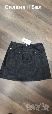 Къса кожена пола, Zara , снимка 4 - Поли - 34945794