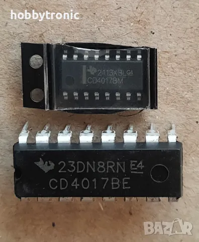 CD4017 синхронен десетичен брояч с дешифратор DIP16, SO16