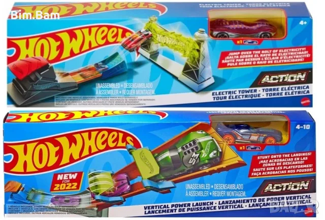 Писта с количка Hot Wheels Action - Electric Tower / Vertical Power Launch - 2 модела