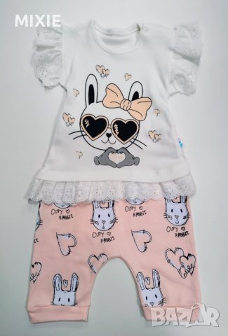 Нов бебешки комплект Зайче с панделка , снимка 1 - Комплекти за бебе - 37021488