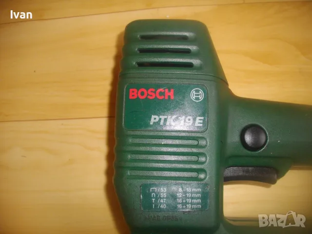 BOSCH PTK19E НЕМСКИ ОРИГИНАЛ СТАРО КАЧЕСТВО ЕЛ. ТАКЕР БОШ КОМБИНИРАН С ЕЛ. КОНТРОЛ И РЕГУЛАЦИЯ УДАР, снимка 4 - Други инструменти - 56121558
