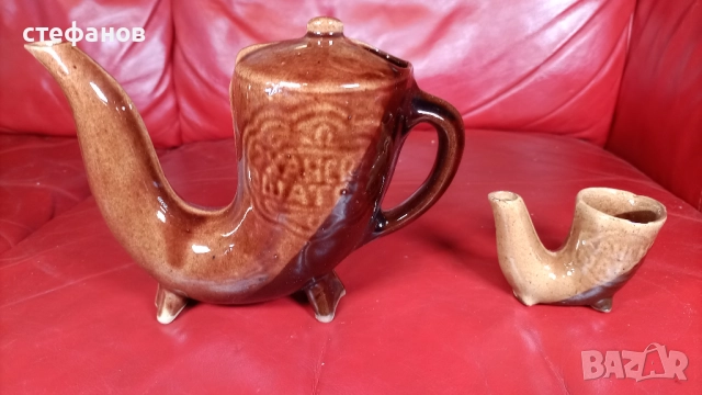 Керамичен комплект за греяна ракия „Ханска шатра”, снимка 4 - Чаши - 52445829