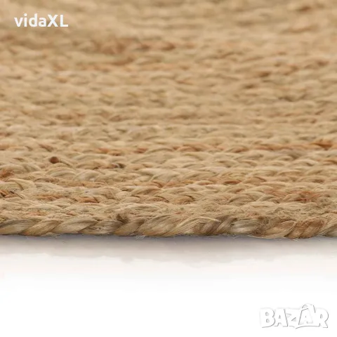 vidaXL Плетен килим от юта, 120 см, кръгъл, снимка 2 - Килими - 56146383