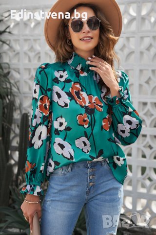 Дамска блуза с дълъг ръкав и флорален принт, снимка 3 - Блузи с дълъг ръкав и пуловери - 44415669