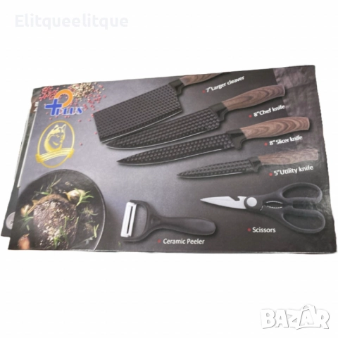Стилен и практичен кухненски комплект ножове – 6 части, снимка 6 - Други - 52353828
