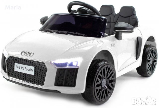 Акумулаторна кола Audi R8 Spyder 12V с меки гуми с Кожена седалка,MP3, Металик , снимка 3 - Детски велосипеди, триколки и коли - 31642289