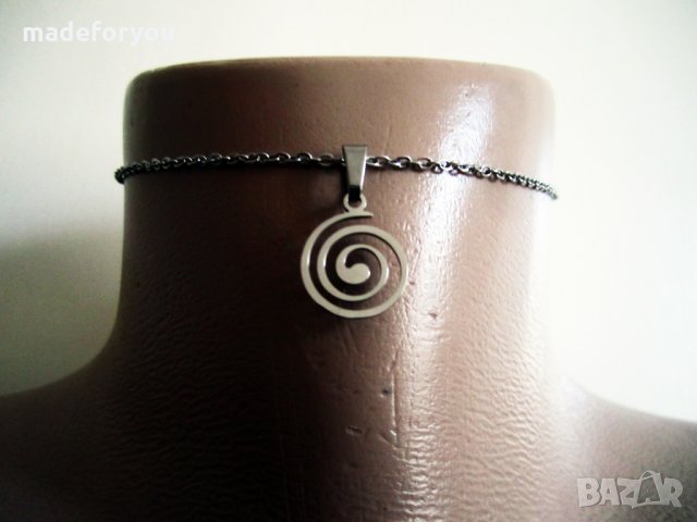 Чокър,чоукър,чокер, душач,колие,ланец от медицинска стомана с висулка спирала,спирали, снимка 1