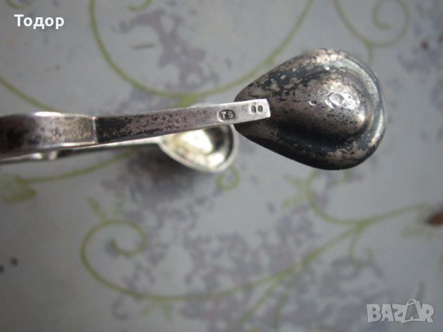 Уникална сребърна щипка за захар лед 19 век, снимка 8 - Колекции - 33938277