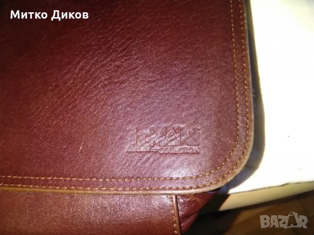 Чанта женска бордо естествена кожа Лема Италия 325х255х90мм, снимка 3 - Чанти - 29919019