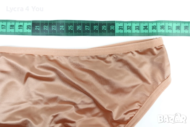 Лъскави бикини в цвят на старо злато и апликация 'целувка' отпред, снимка 7 - Бельо - 52958346