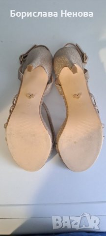 Елегантни обувки и чанта - цвят светло злато, снимка 5 - Дамски обувки на ток - 39812504