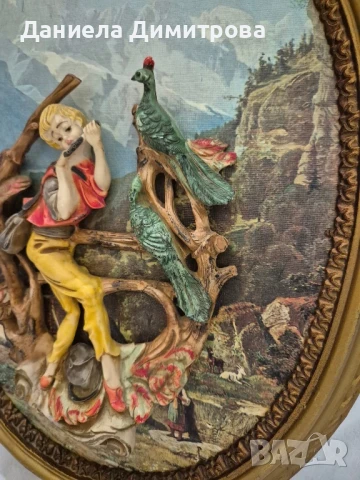 3Д стенна картина " Момчето с флейтата", Италия, снимка 4 - Картини - 50758930