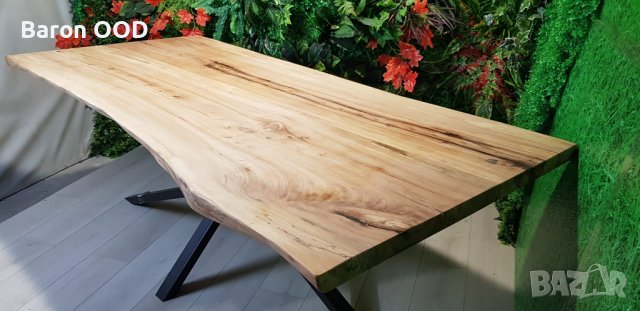 Трапезна маса, маса за хранене с жив ръб от масивно дърво Бряст, снимка 7 - Маси - 38242695