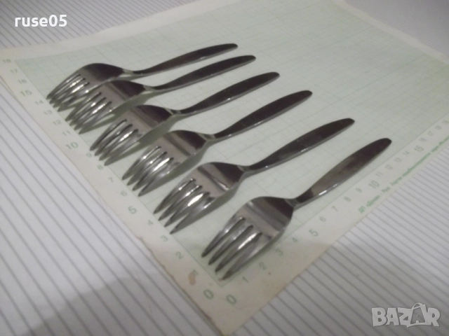 Лот от 6 бр. вилици от "☭ В.Търново" от соца нови, снимка 7 - Прибори за хранене, готвене и сервиране - 52515115