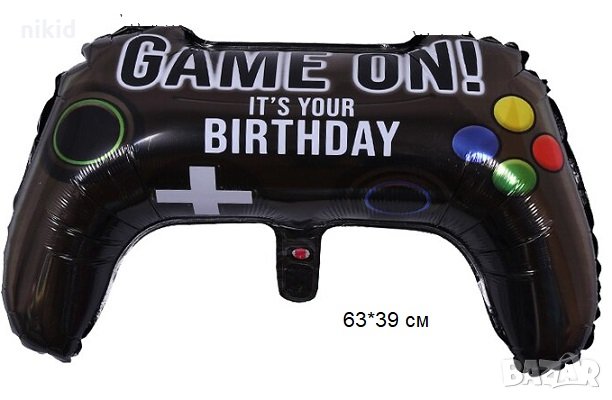 видео игра джойстик конзола Game ON фолио фолиев балон хелий или въздух парти рожден ден, снимка 2 - Други - 30756846