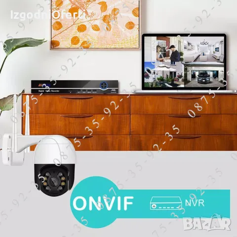 iCSee 8MP Куполна PTZ IP CAMERA WiFi Външна ВОДОУСТОЙЧИВА камера Wi-Fi, снимка 9 - IP камери - 49639867