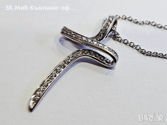 Златен синджир с кръст с 45бр.диаманти 18К. 6.17гр 04600-25, снимка 4 - Колиета, медальони, синджири - 52156456