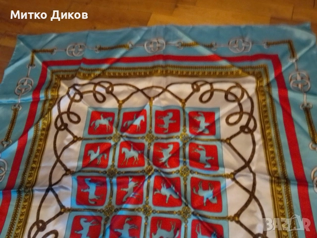 винтидж шал с конски мотиви Japan Norma Dori, снимка 2 - Шалове - 53900870