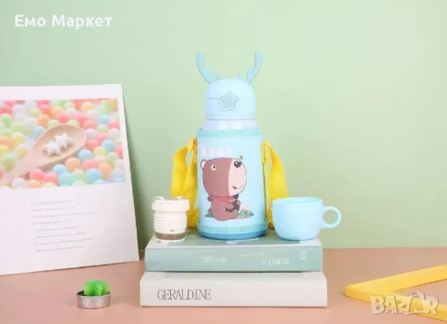 Детска бутилка за вода 2 в 1 от неръждаема стомана, снимка 8 - Други - 49280910