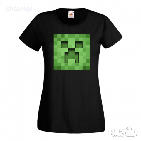Дамска тениска Creeper Face 3 майнкрафт Minecraft,Игра,Забавление,подарък,Изненада,Рожден Ден., снимка 3 - Тениски - 36520640