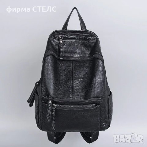 Дамска чанта STELS Q44, Екологична кожа, 38x14x30см, Черен, снимка 2 - Чанти - 44398742