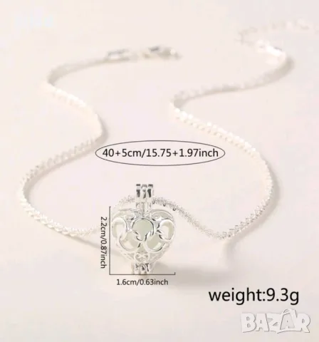 Светещо колие медальон сърце със светлина магическо, снимка 5 - Колиета, медальони, синджири - 48955103