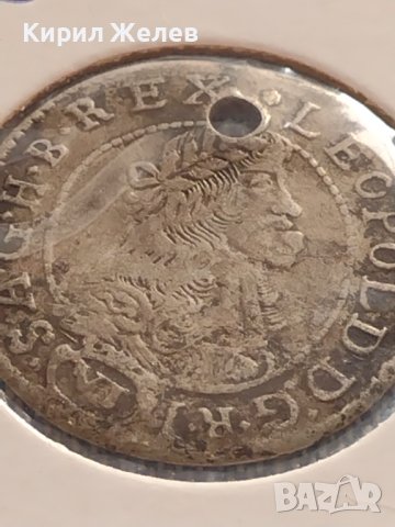 Сребърна монета 6 кройцера 1681г. Леополд първи Кремниц Унгария 24939, снимка 4 - Нумизматика и бонистика - 42871622
