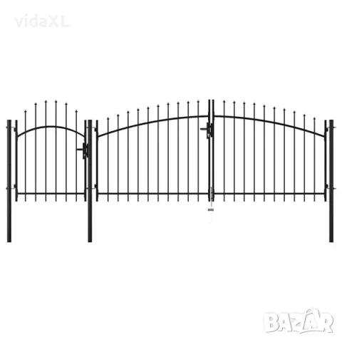 vidaXL Градинска порта Woerden, стомана, 1,25x4 м, черна（SKU: 144363）, снимка 2 - Градински мебели, декорация  - 56077370