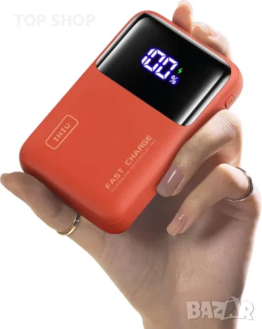 Външна батерия INIU Power Bank, 20000mAh 65W ултра малка USB C за лаптоп и телефон, оранжева