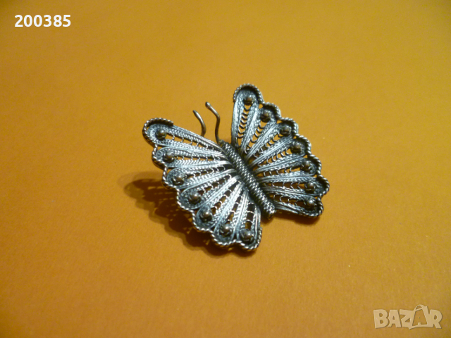 Сребърна брошка Пеперуда, снимка 3 - Други - 44568308