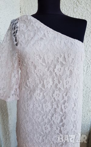 Дамска рокля дантела - цвят пепел от рози размер S-ХS, снимка 5 - Рокли - 29889937