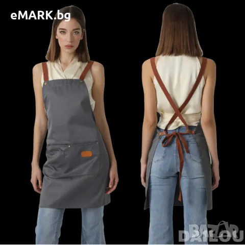 Престилка за готвене с два джоба подходяща жени и мъже от водоустойчив полиестерен плат, снимка 1