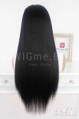 Дълга права черна перука Сидни, снимка 2 - Аксесоари за коса - 38021179