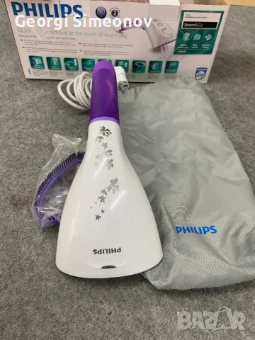 Преносима парна вертикална ютия PHILIPS Steam&Go , 1200 Wl, Бял/Лилав, снимка 3 - Ютии - 49034458