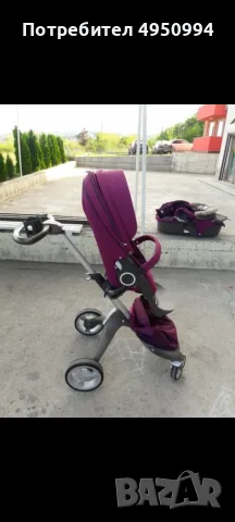 Бебешка количка AULON 2в1 Stokke тип - Лилава - Варна, снимка 3 - За бебешки колички - 56102883