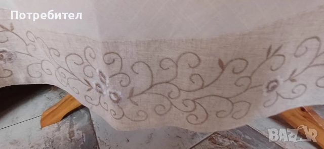 Покривка за кръгла маса с бродерия, снимка 6 - Други - 51406796