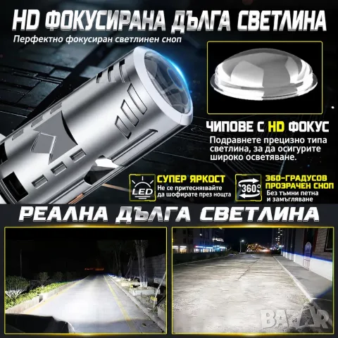 H7 LED, Лед крушки с мини лупи, 80W, 9000 lm, снимка 5 - Аксесоари и консумативи - 54467657