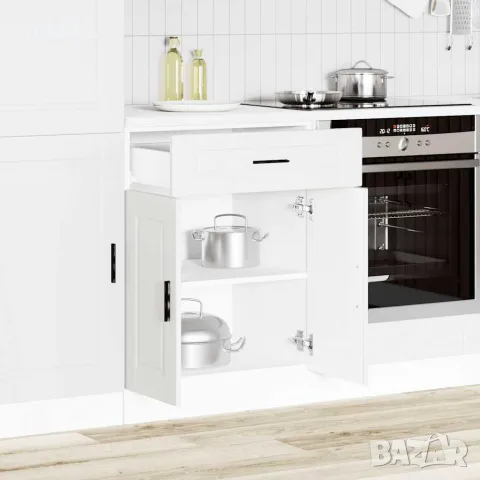 vidaXL Кухненски шкаф "Porto" Бяла инженерна дървесина, снимка 3 - Шкафове - 56148242