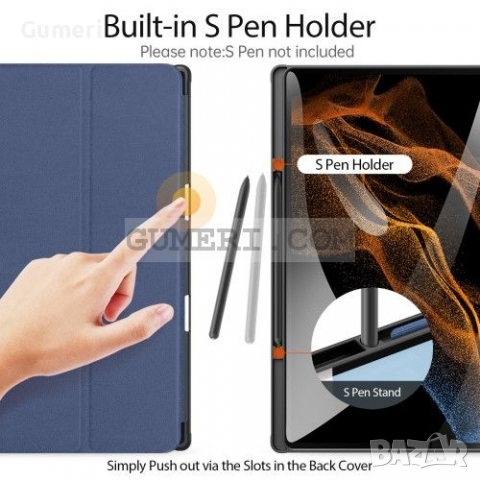 Samsung Galaxy Tab S8 Ultra 14.6" Тефтер Стойка, снимка 18 - Калъфи, кейсове - 36540978