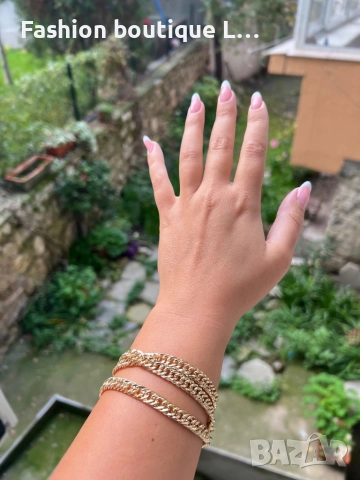 Златен синджир с уникална плетка може да се носи и като тройна гривна за ръката , снимка 3 - Колиета, медальони, синджири - 52412295