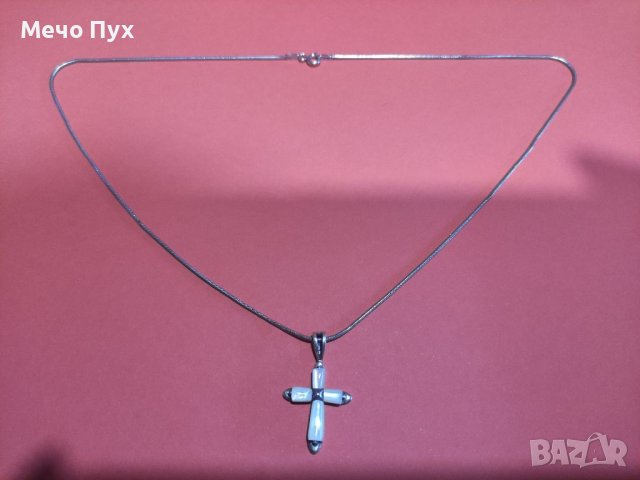 Сребърен синджир с кръстче (21), снимка 2 - Колиета, медальони, синджири - 37761423