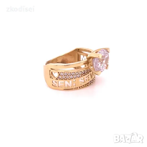 Златен дамски пръстен 4,25гр. 14кр.проба:585 размер:49 модел:28448-5, снимка 3 - Пръстени - 48335258