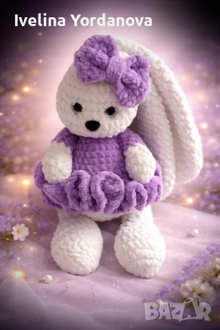 Плетено зайче, снимка 2 - Плюшени играчки - 54060062