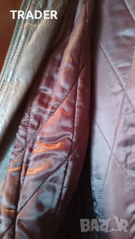 Мъжко кожено  яке шуба естествена телешка кожа тъмно кафяво,  размер L, снимка 7 - Якета - 16713238