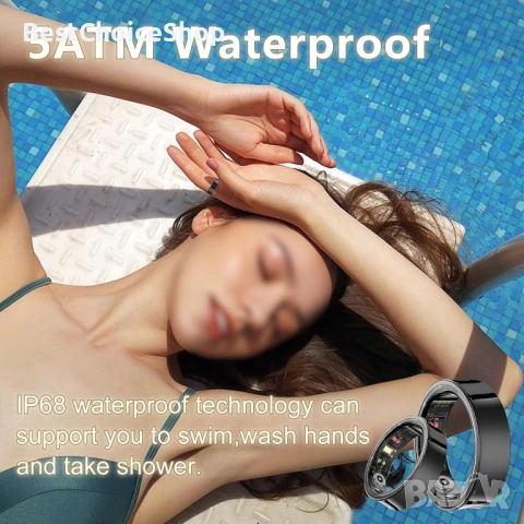 Lizzbeoal Умен пръстен за мъже и жени, фитнес тракер, здраве, пулс, кислород в кръвта, тракер за сън, снимка 9 - Спортна екипировка - 54215558