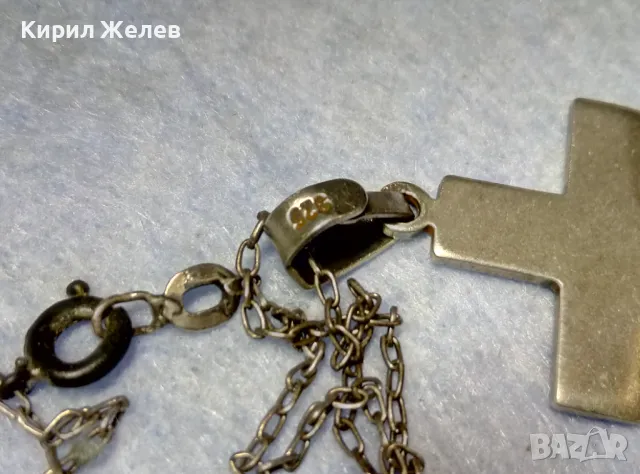 СТИЛЕН СРЕБЪРЕН КРЪСТ МАТИРАНО СРЕБРО 925 сФИНА СТАРА СРЕБЪРНА ВЕРИЖКА СРЕБРО 950 РЪЧНА РАБОТА 40024, снимка 7 - Колиета, медальони, синджири - 49866148