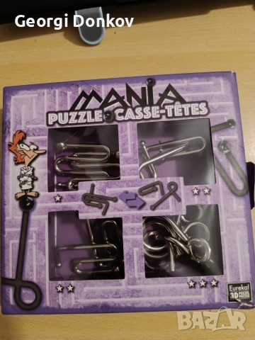 Комплект 4 метални пъзела / главоблъсканици Eureka! 3D Puzzle Mania - ЧИСТО НОВ