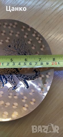 медна чиния, гравирана, снимка 3 - Декорация за дома - 35291797