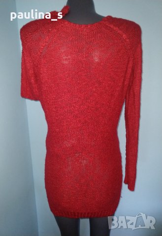Червен пуловер тип туника с издължена задна част "charlotte russe" / голям размер / унисайз , снимка 5 - Блузи с дълъг ръкав и пуловери - 30380364